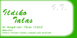 ildiko talas business card