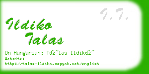 ildiko talas business card